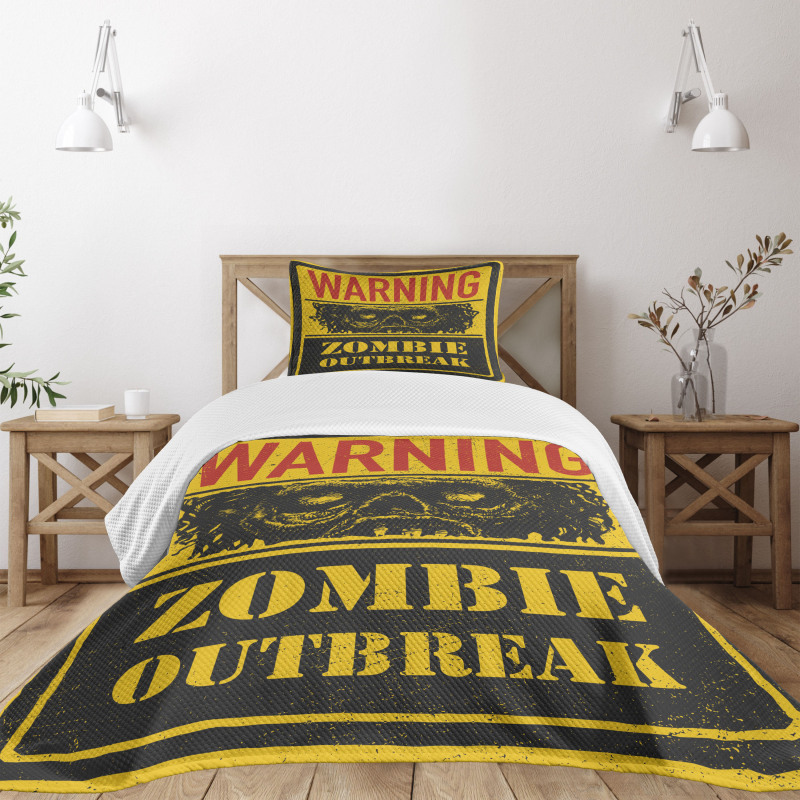 Grunge Horror Sign Bedspread Set