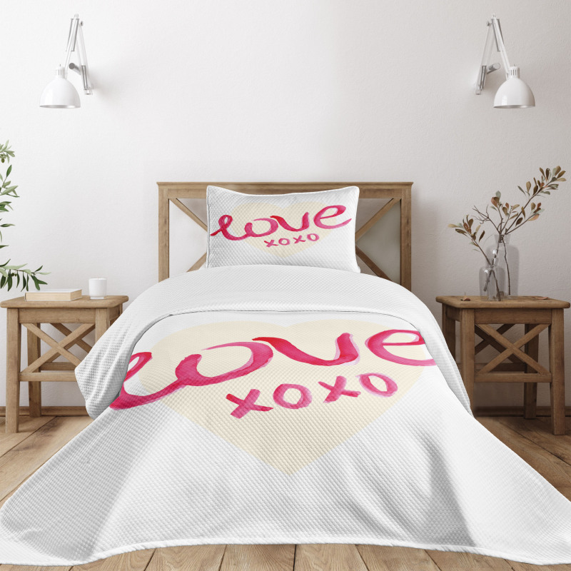 Heart Letters Love Bedspread Set