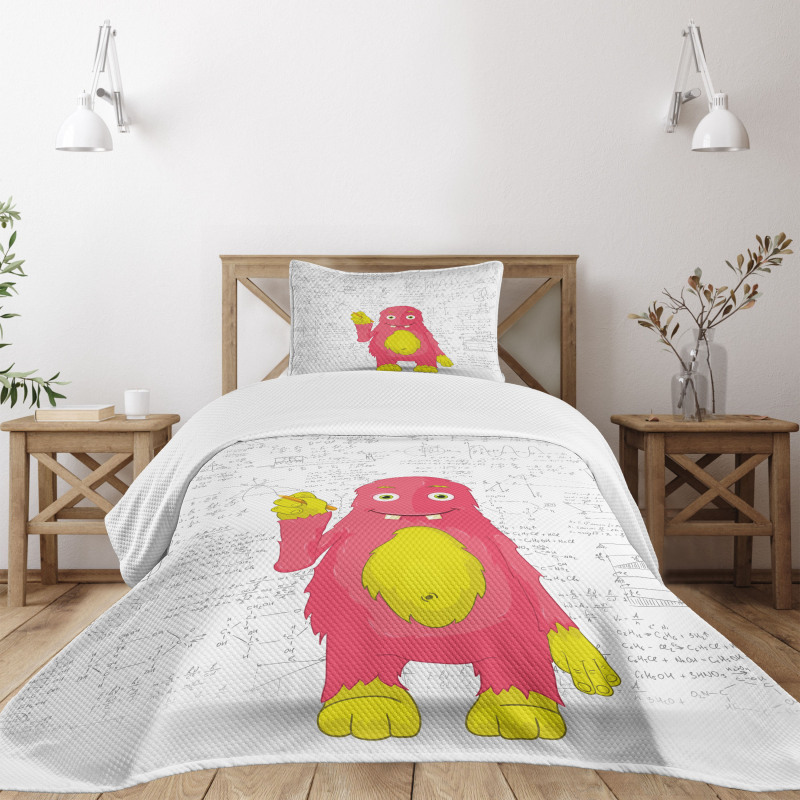 Funny Smart Monster Bedspread Set