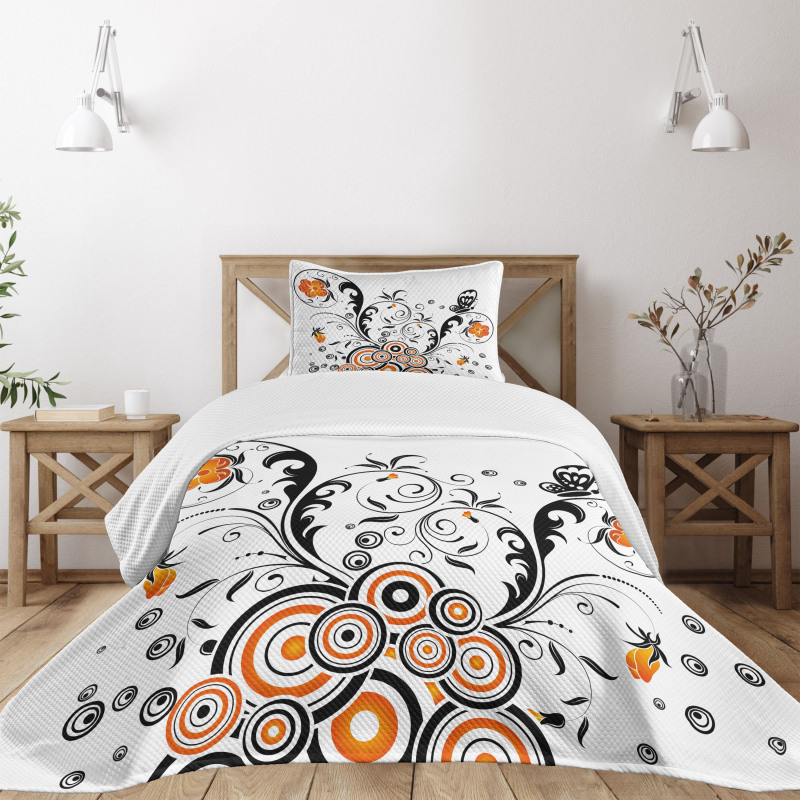 Circular Petals Butterfly Bedspread Set