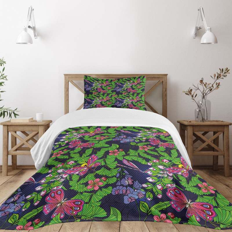 Tropical Vivid Petal Bedspread Set