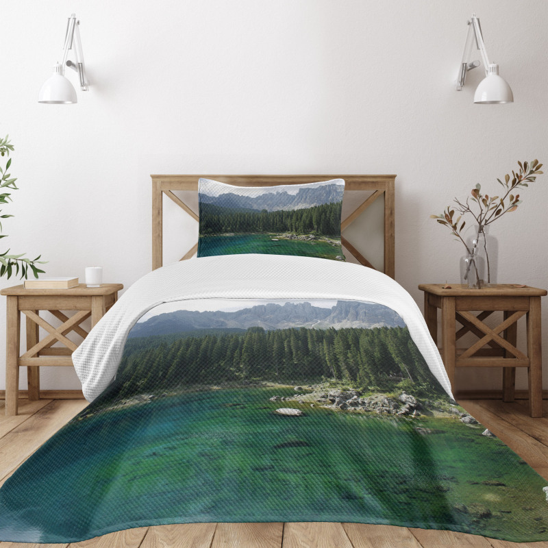 Aerial View Pines Lake Bedspread Set