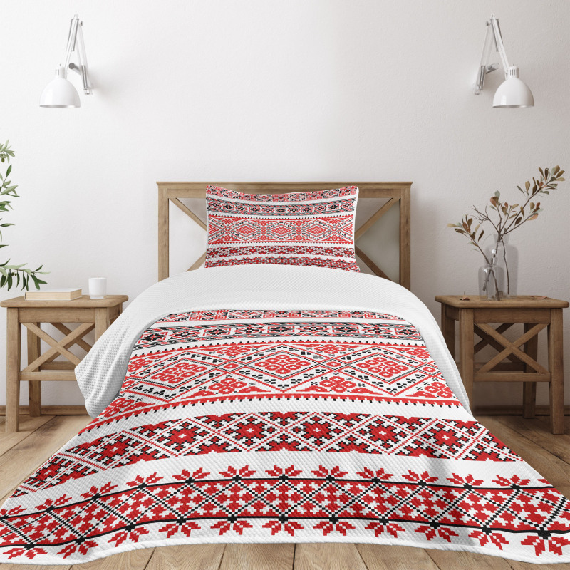 Ukranian Ornate Borders Bedspread Set