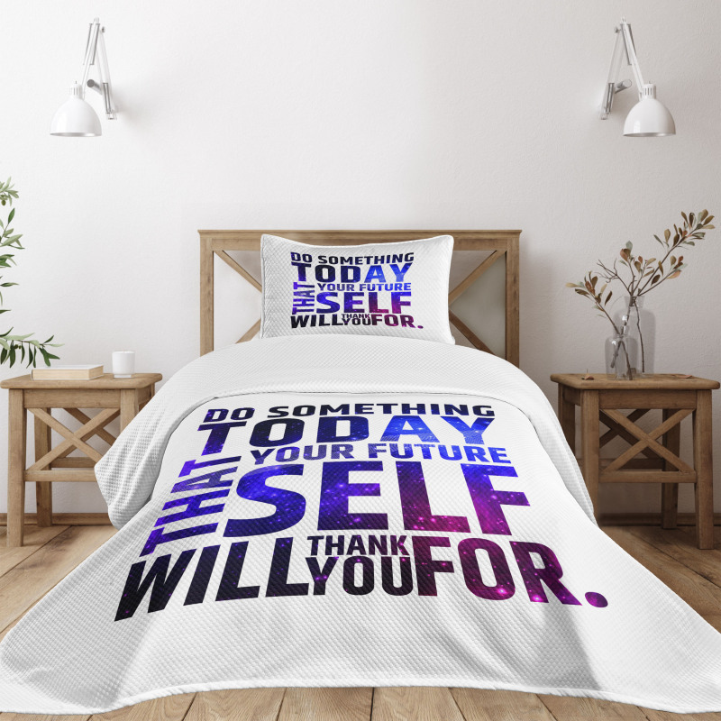 Self Will Words Bedspread Set