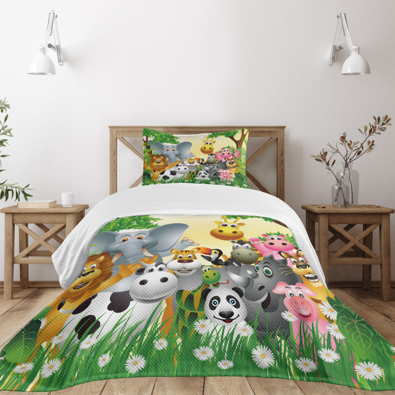 Animals Jungle Bedspread Set