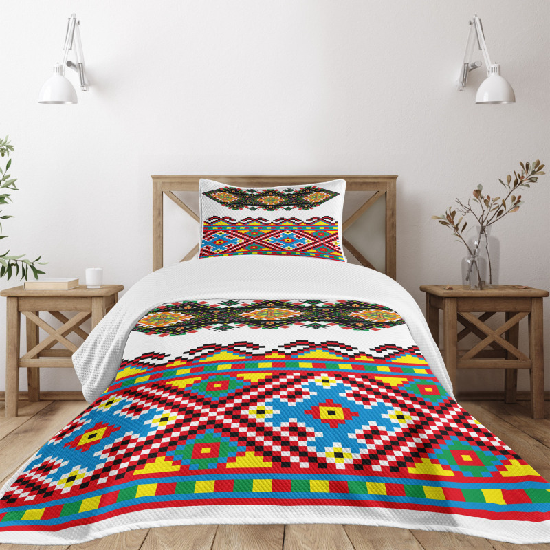 Retro Ukranian Ornament Bedspread Set