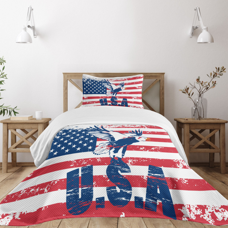 American Flag Bedspread Set