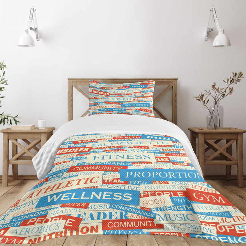 Words Bodycare Collage Bedspread Set