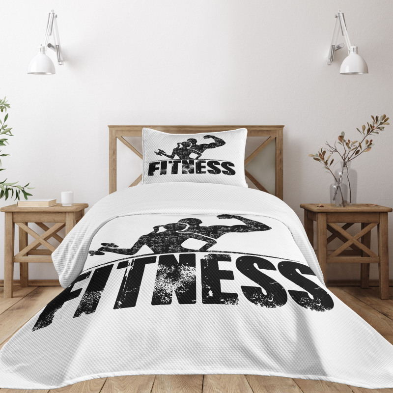 Grunge Strong Man Woman Bedspread Set