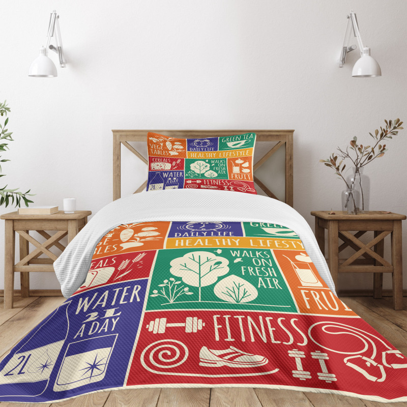 Colorful Motivational Bedspread Set