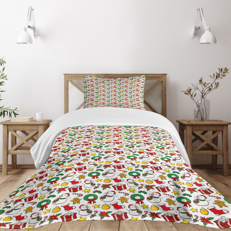 Poinsettia Flower Bedspread Set