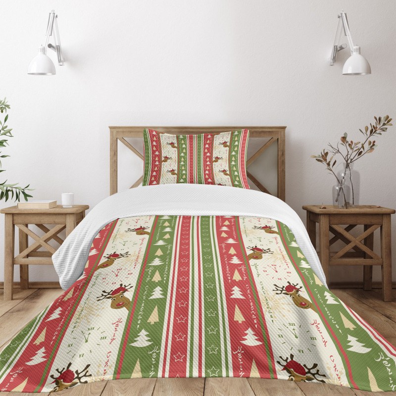 Deer Pines Borders Bedspread Set