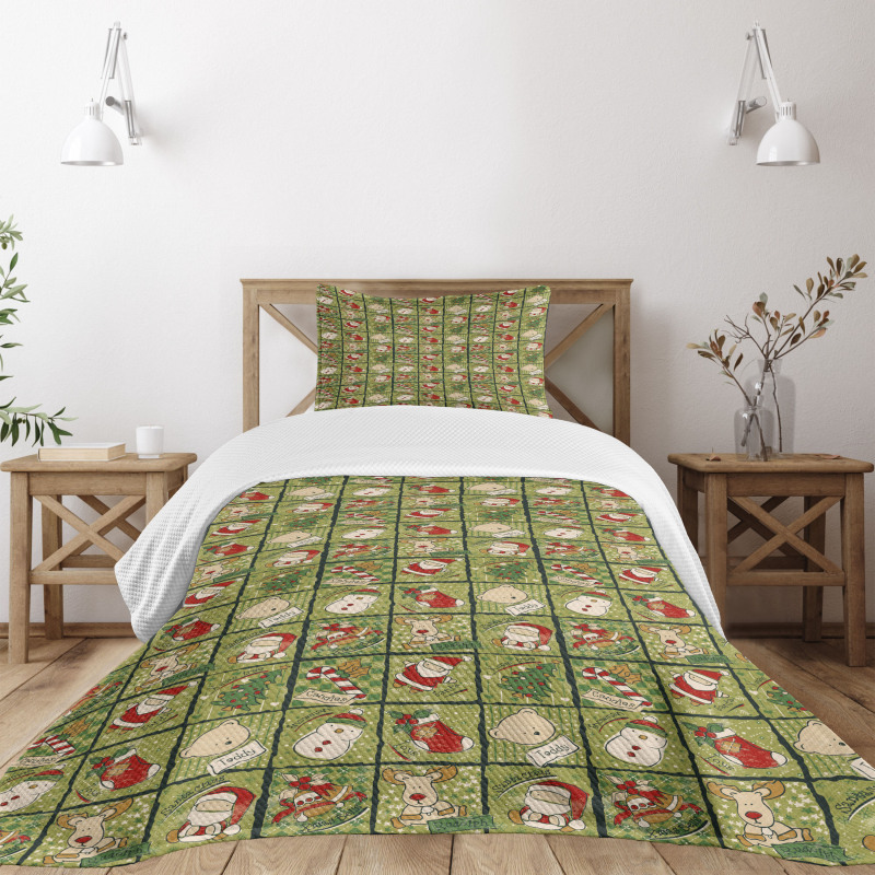 Teddy Bears Santa Bedspread Set