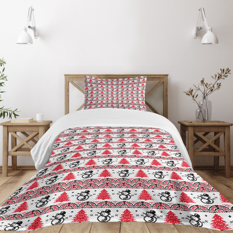 Pixel Nordic Pattern Bedspread Set