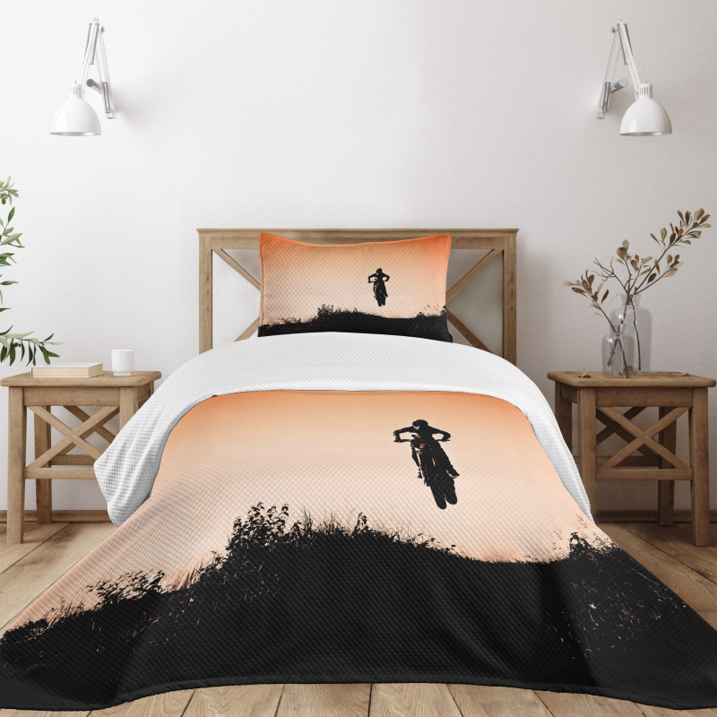 Motorbike Jump Hills Bedspread Set