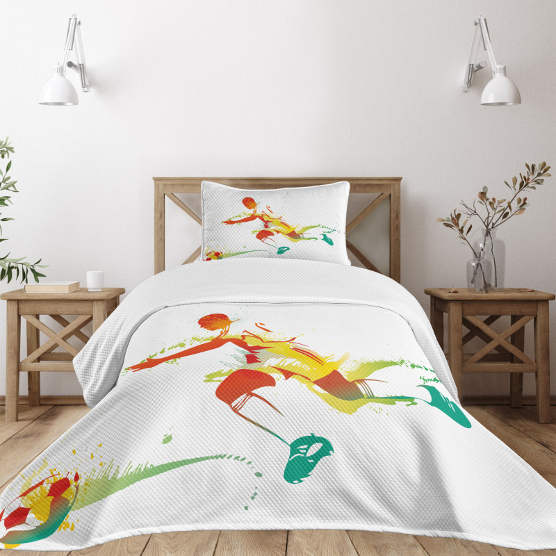 Soccer Player Athlete Bedspread Set