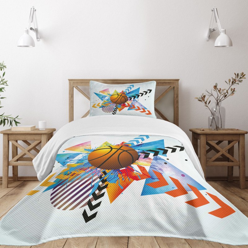 Ball Zigzag Geometric Bedspread Set