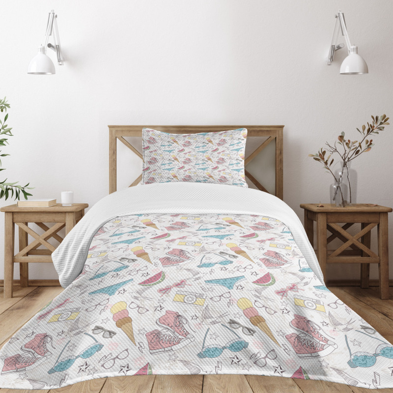 Summer Graphic Bedspread Set