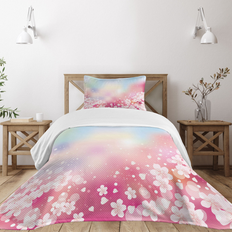 Dreamy Cherry Blossoms Bedspread Set