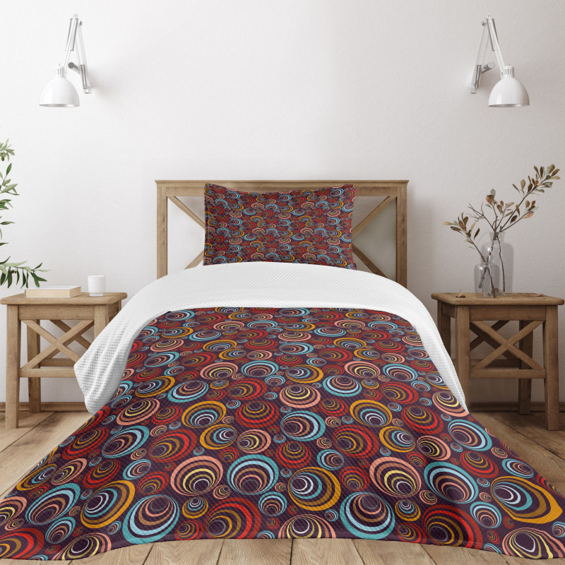Circular Spiral Shapes Bedspread Set