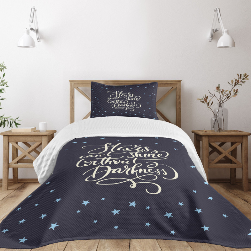 Night Sky Words Bedspread Set