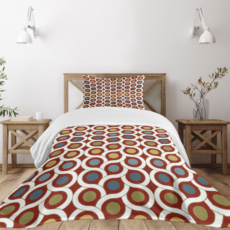 Circles Curvy Lines Bedspread Set