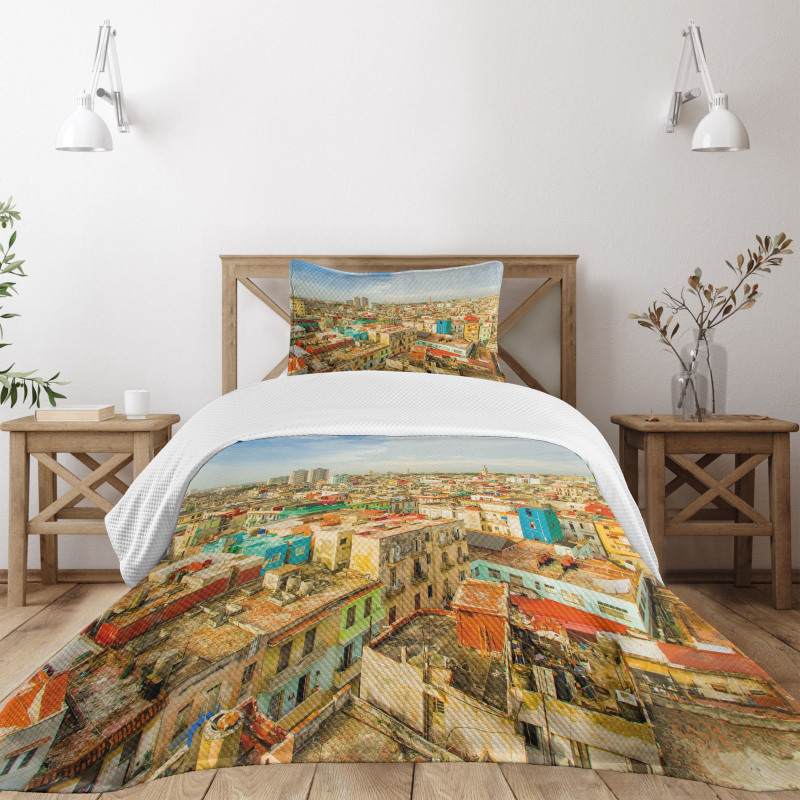 Havana City Houses Bedspread Set