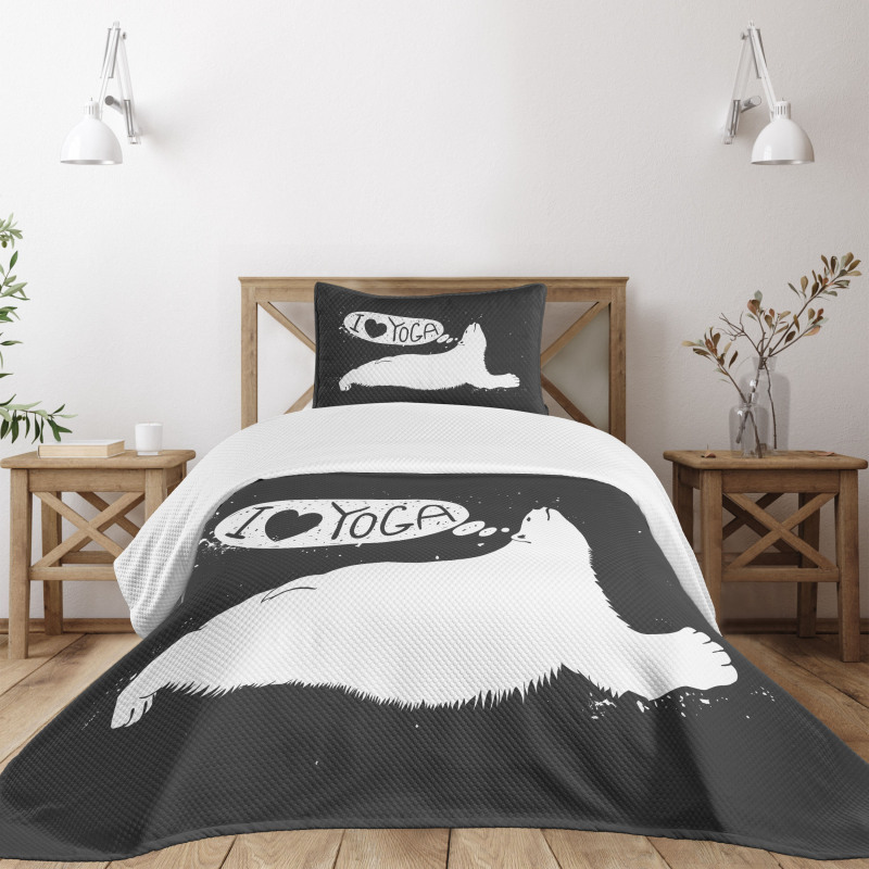 Polar Bear Grunge Bedspread Set