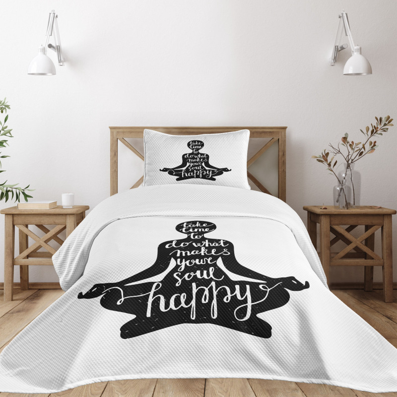 Silhouette with Writing Bedspread Set