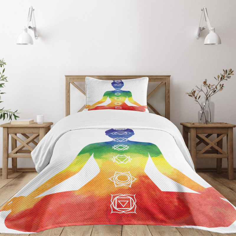 Woman with Chakra Bedspread Set