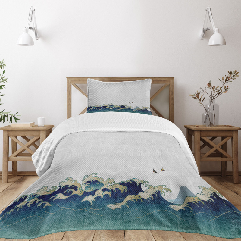 Aquatic Swirls Bedspread Set