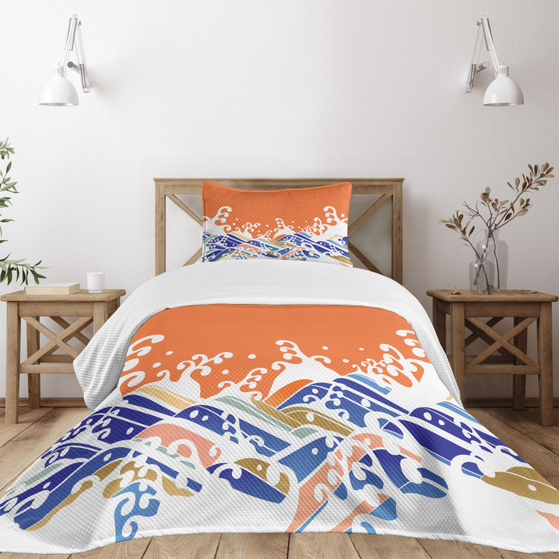 Vibrant Spindrift Bedspread Set