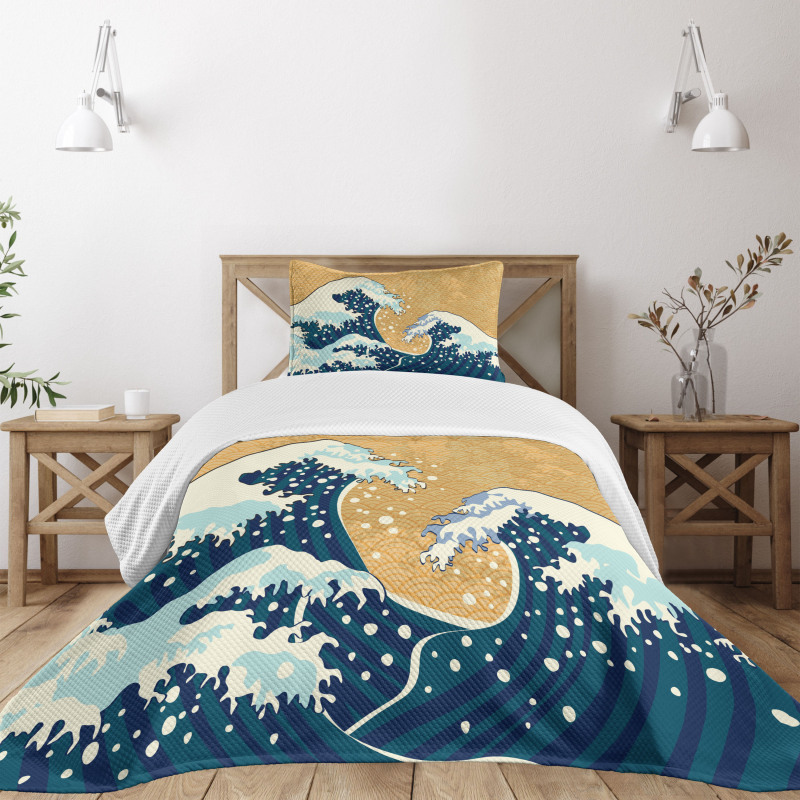 Foamy Sea Storm Bedspread Set