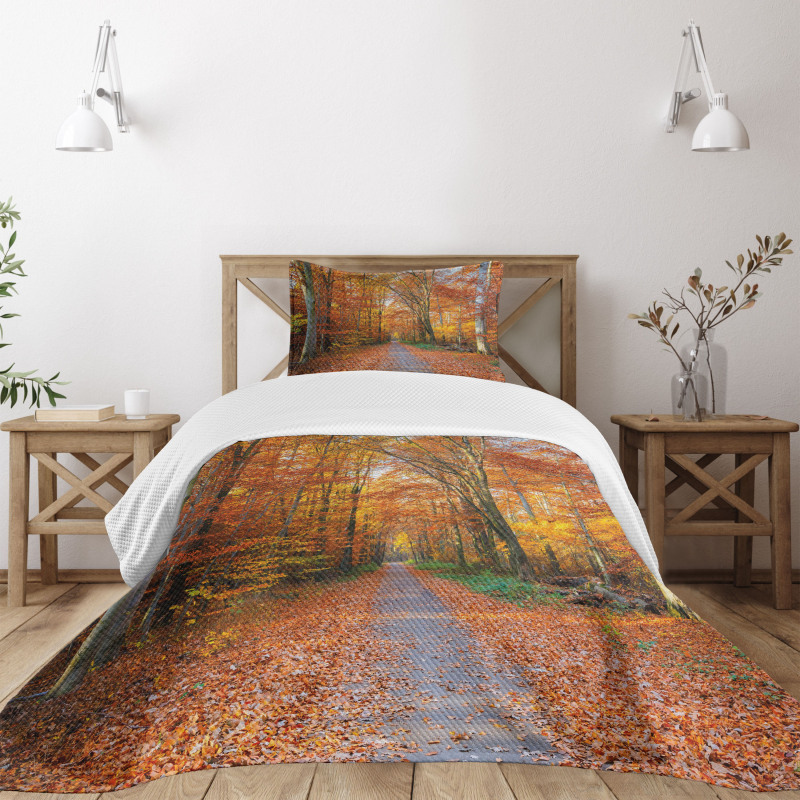 Vibrant Trees Pathway Bedspread Set