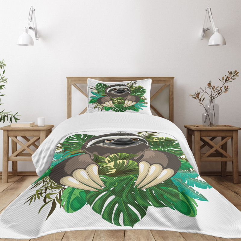 Cartoon Mammal Jungle Bedspread Set