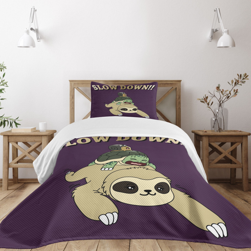 Funny Cartoon Scenery Bedspread Set