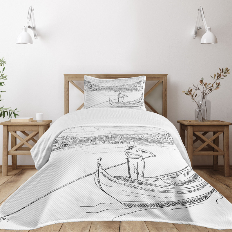 Rialto Bridge Gondola Bedspread Set