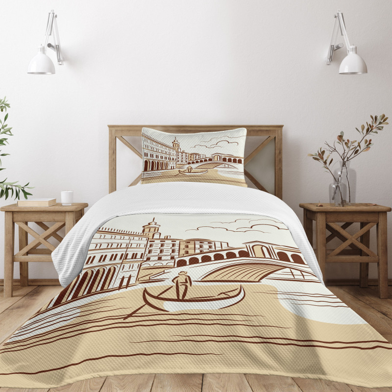 Venetian Landscape Art Bedspread Set