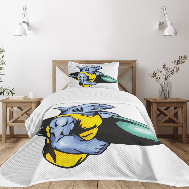 Grumpy Surfer Muscle Body Bedspread Set