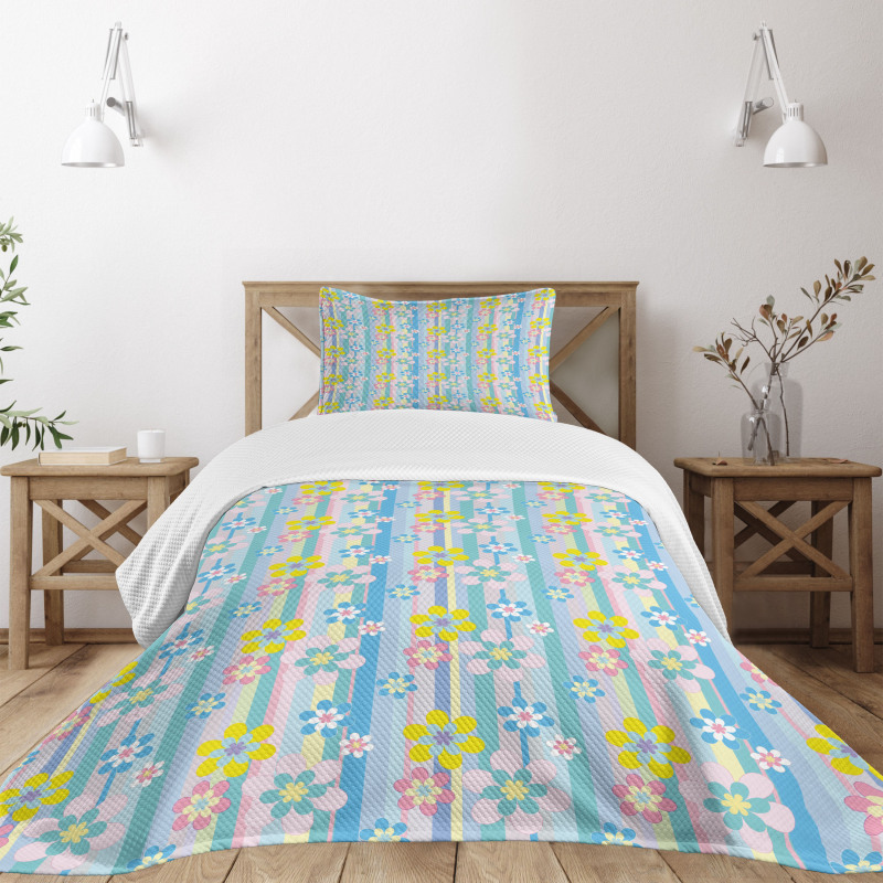 Abstract Spring Daisies Bedspread Set