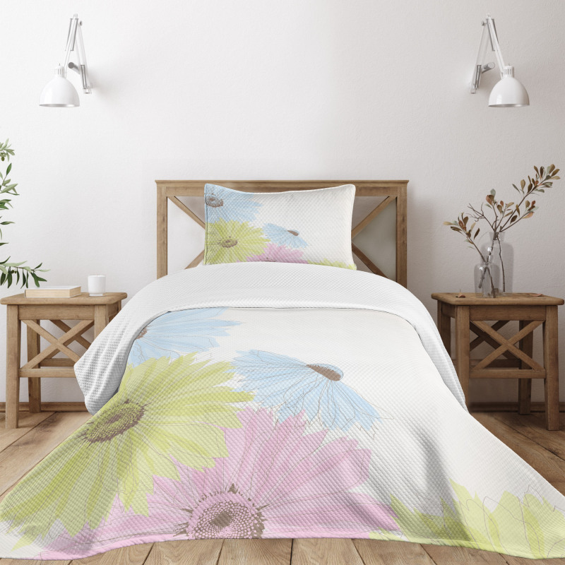 Colorful Gerbera Daisies Bedspread Set