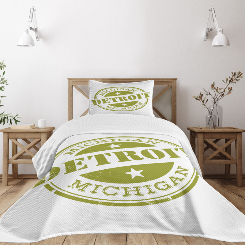 Grunge Retro Stamp Bedspread Set