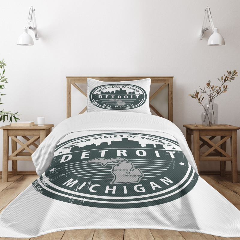 Michigan Old Stamp Bedspread Set