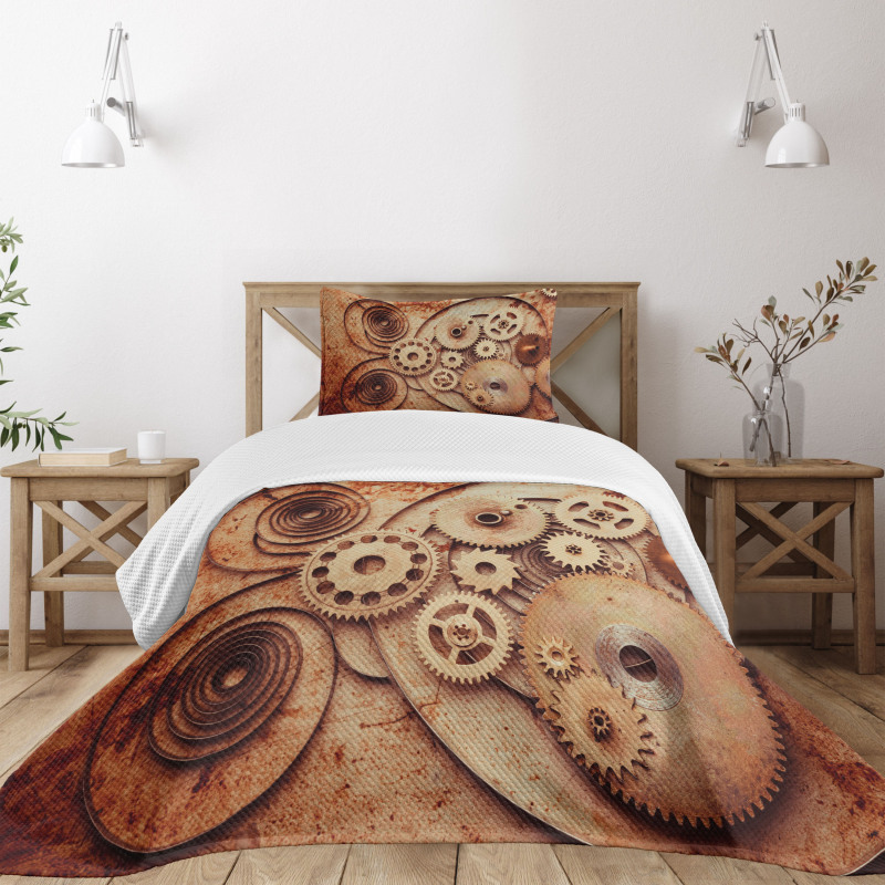 Mechanical Clocks Gears Bedspread Set