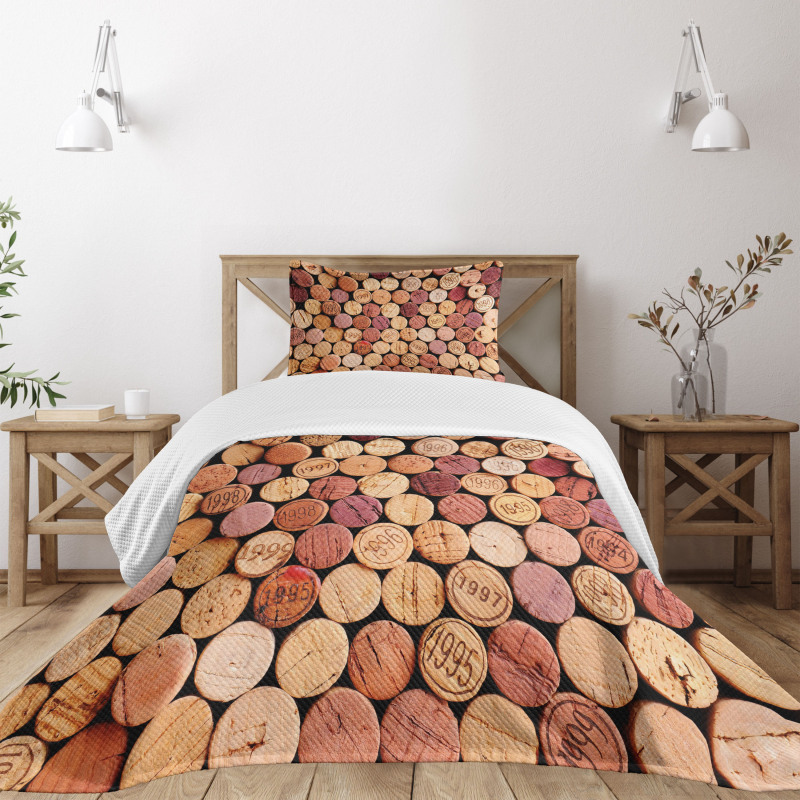 Random Used Wine Corks Bedspread Set