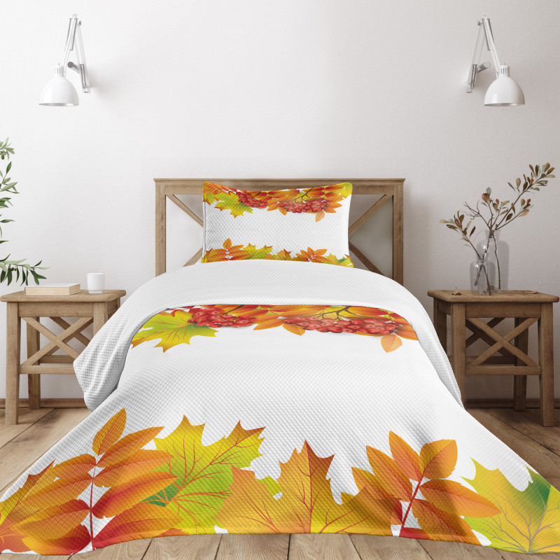 Autumn Branches Border Bedspread Set