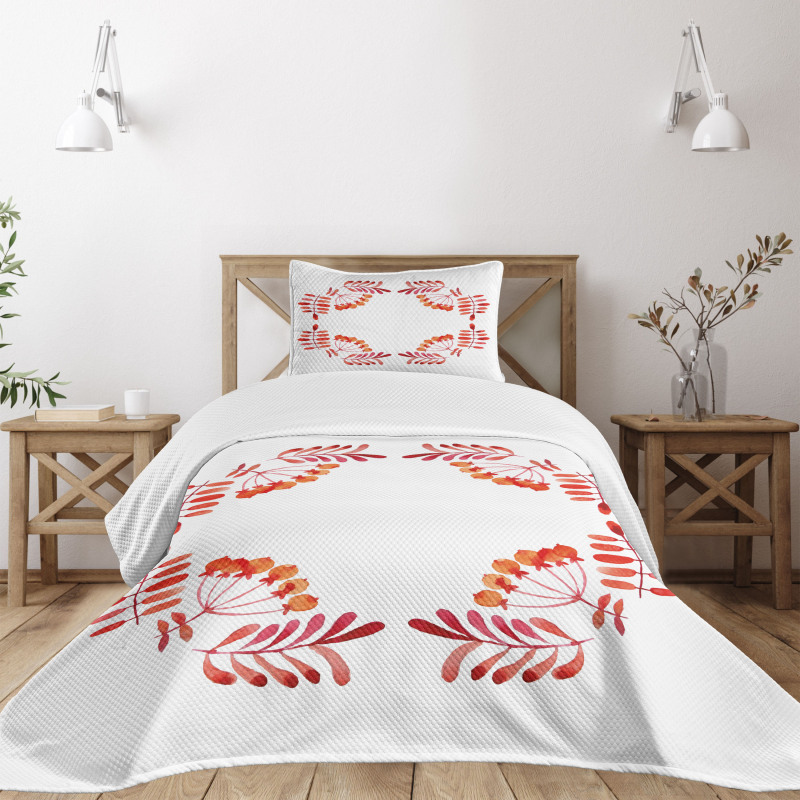 Leaves Fruits Bedspread Set