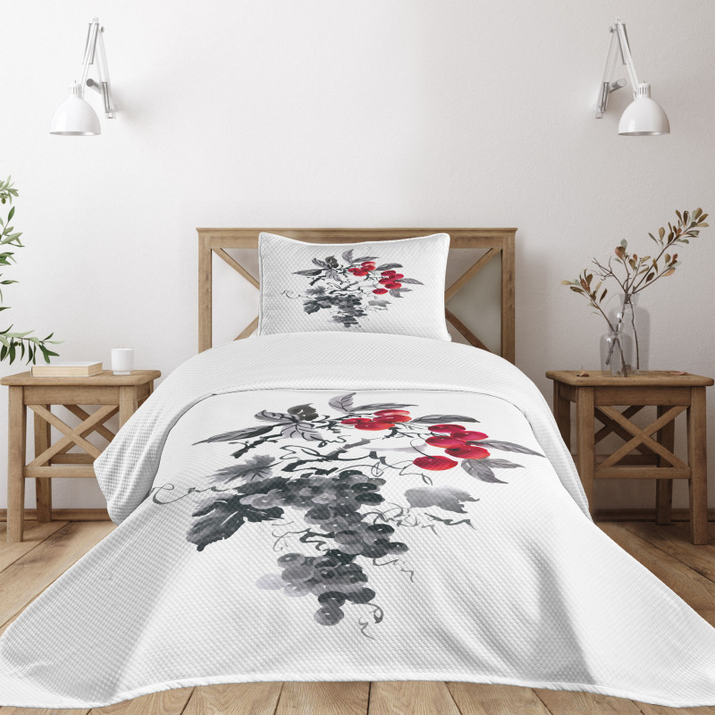 Rural Natural Foliage Bedspread Set