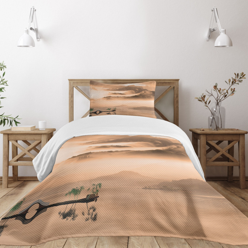 Chinese Lake Landscape Bedspread Set