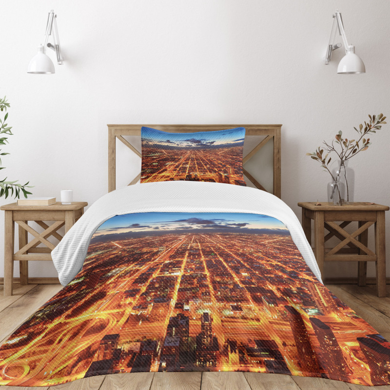 Chicago Downtown Aerial Bedspread Set